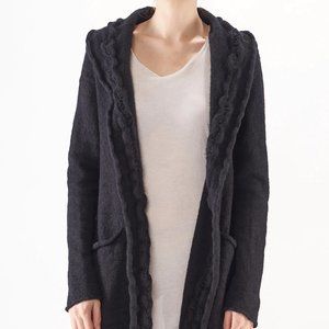 Rundholz Black Label, black wool cardigan, size small
